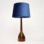 1960s Vintage Teak & Brass Rocket Table Lamp