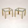 1970s Pair of Vintage Italian Chrome Side Tables 