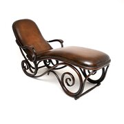 Antique Bentwood Leather Chaise Longue By Thonet
