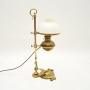 Antique Brass and Glass Table / Desk Lamp
