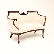 Antique Edwardian Inlaid Mahogany Settee