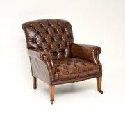 Antique Edwardian Leather Armchair