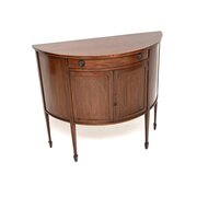 Antique Edwardian Mahogany Bow Front Cabinet