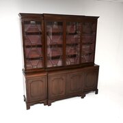 Antique Edwardian Mahogany Breakfront Bookcase