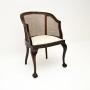 Antique Edwardian Mahogany Caned Armchair