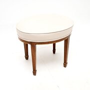 Antique Edwardian Walnut Parcel Gilt Stool