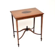 Antique Edwardian Walnut And Mahogany Side Table
