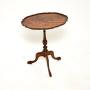 Antique Figured Walnut Pie Crust Wine Table