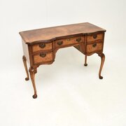 Antique Figured Walnut Queen Anne Style Desk