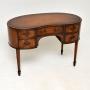Antique Flame Mahogany Leather Top Kidney Desk
