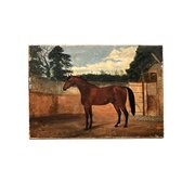 Antique Georgian Period Oil Painting Of A Horse
