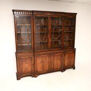 Antique Georgian Style Mahogany Bookcase Cabinet