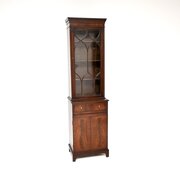 Antique Georgian Style Slim Mahogany Bookcase