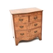 Antique Georgian Style Walnut Chest Of Drawers