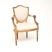 Antique Gilt Wood Salon Chair By S.J Waring