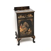 Antique Lacquered Chinoiserie Bedside Cabinet