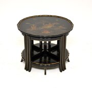 Antique Lacquered Chinoiserie Nesting Coffee Table