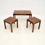 Antique Mahogany Campaign Nesting Coffee Tables