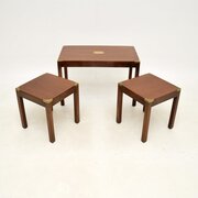 Antique Mahogany Campaign Nesting Coffee Tables