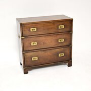 Antique Mahogany Campaign Style Chest of Drawers