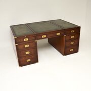 Antique Mahogany Campaign Style Partners Desk