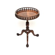 Antique Mahogany Gallery Top Wine Table