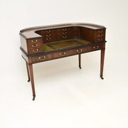 Antique Mahogany Leather Top Carlton House Desk