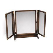 Antique Mahogany Military Campaign Style Mirror