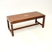 Mahogany And Brass Military Campaign Style Coffee Table