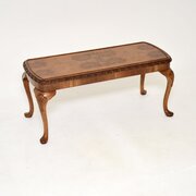 Antique Queen Anne Style Burr Walnut Coffee Table