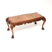 Antique Queen Anne Style Burr Walnut Coffee Table