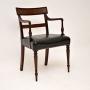 Antique Regency Mahogany & Leather Armchair / Desk