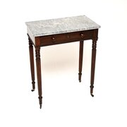 Antique Regency Marble Top Mahogany Side Table