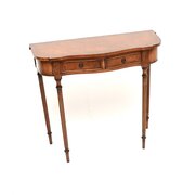 Antique Regency Style Burr Walnut Console Table