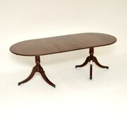 Antique Regency Style Mahogany Brass Dining Table