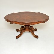 Antique Victorian Burr Walnut Dining Table