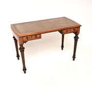 Antique Victorian Burr Walnut Writing Table / Desk