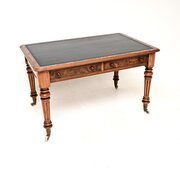 Antique Victorian Burr Walnut Writing Table / Desk