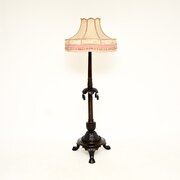 Antique Victorian Carved Mahogany Floor Lamp