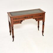 Antique Victorian Mahogany Leather Top Desk