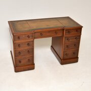 Antique Victorian Mahogany Leather Top Desk