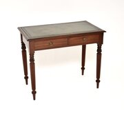 Antique Victorian Mahogany Leather Top Desk