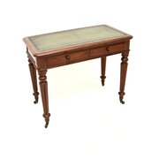 Antique Victorian Mahogany Leather Top Desk
