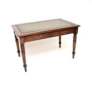 Antique Victorian Mahogany Leather Top Desk