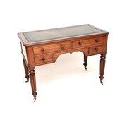 Antique Victorian Mahogany Leather Top Desk