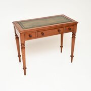 Antique Victorian Mahogany Leather Top Desk