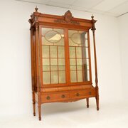 Antique Victorian Satinwood Display Cabinet