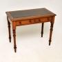 Antique Victorian Walnut Leather Top Writing Table