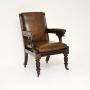 Antique William IV Mahogany and Leather Armchair