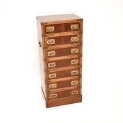 Antique Yew Wood Military Campaign Style Chest